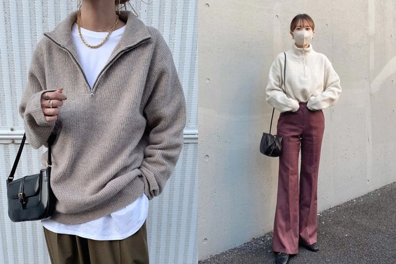 uniqlo Souffle yarn half zip sweater 2021fw