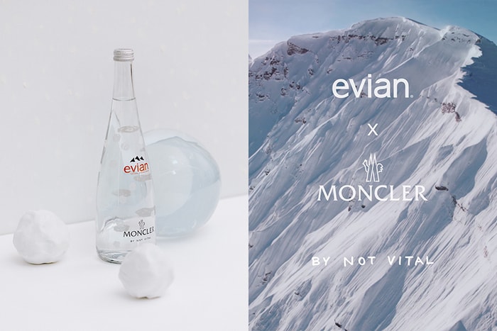 Moncler X Evian 最新限定聯乘：漫天雪花浪漫地降落在玻璃水瓶上