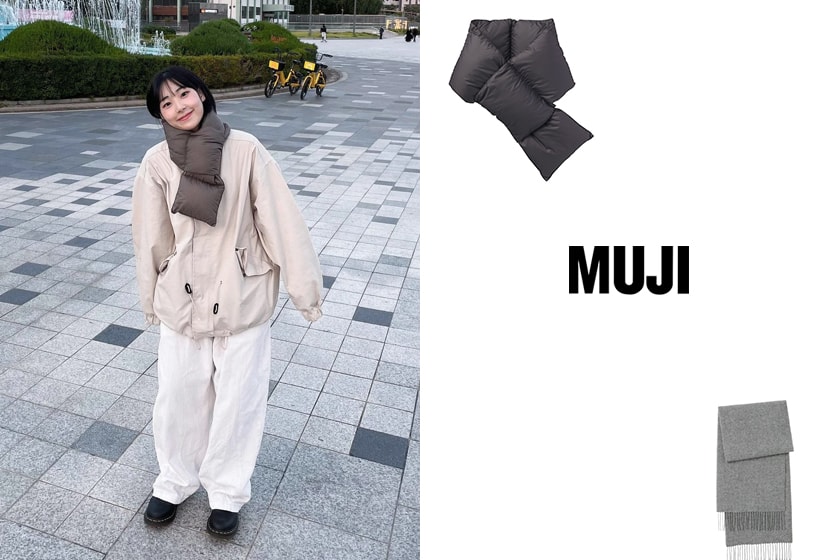 muji scarf 2021fw korean girl