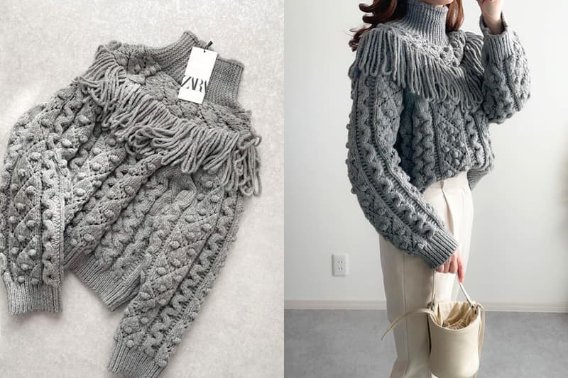 ZARA FRINGED KNIT SWEATER 2021fw