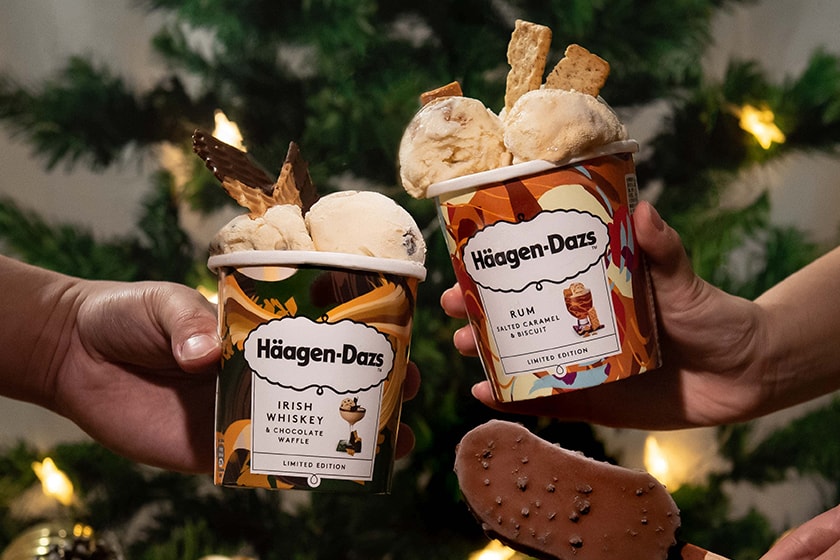 Haagen-Dazs rum salted caramel biscuit Whiskey Chocolate Waffle