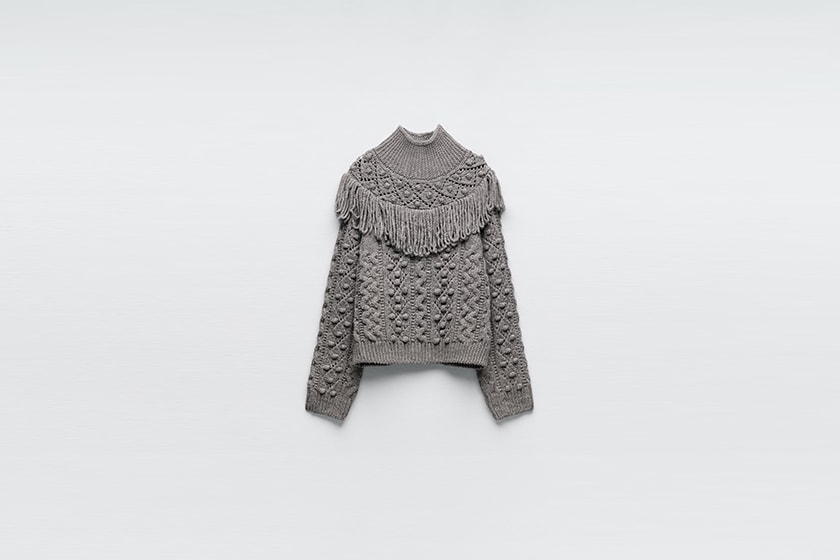 ZARA FRINGED KNIT SWEATER 2021fw