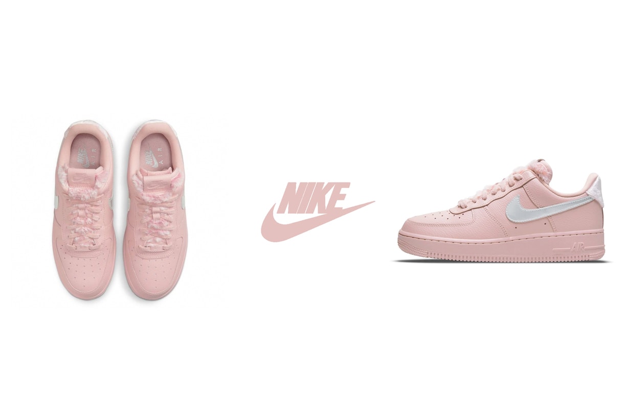 nike air force 1 pink furry sneakers new december 2021