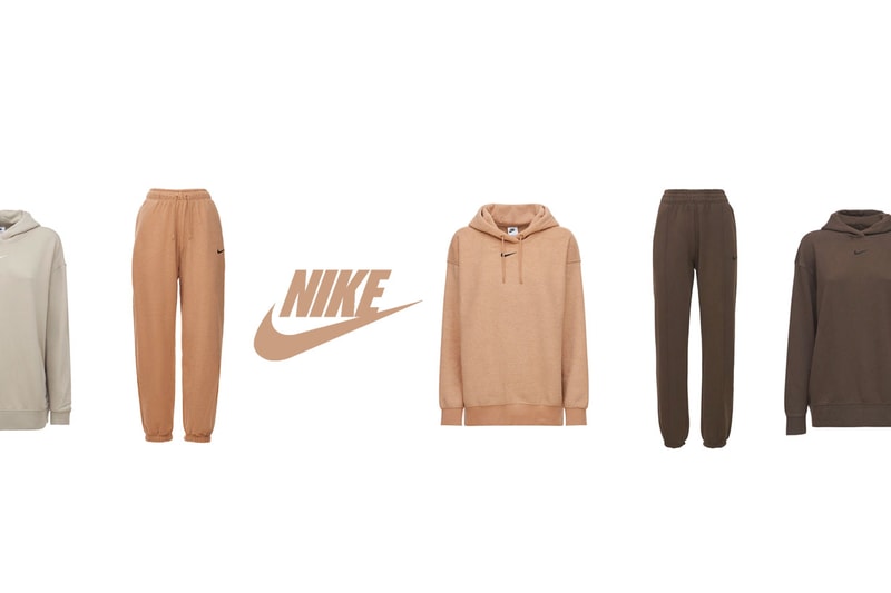 NIKE cotton sweatshirt hoodie sweatpants luisaviaroma nude color winter best