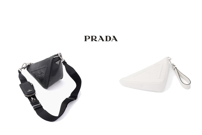 prada triangle handbags 1+1 new black white