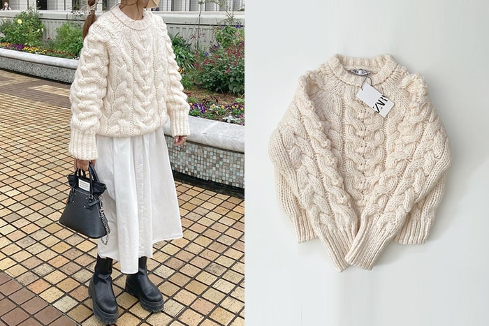 ZARA 麻花編織毛衣,日本女生好評:怎麼可以沒有這麼可愛的款式!