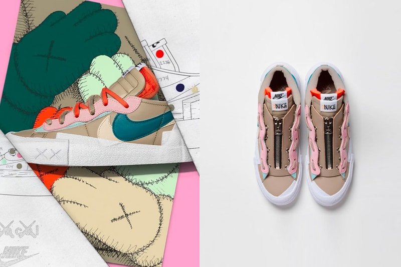 KAWS x sacai x Nike Blazer Low Reed Purple Dusk sneakers collaboration