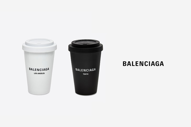 Balenciaga Cities Series Coffee Cups White Black