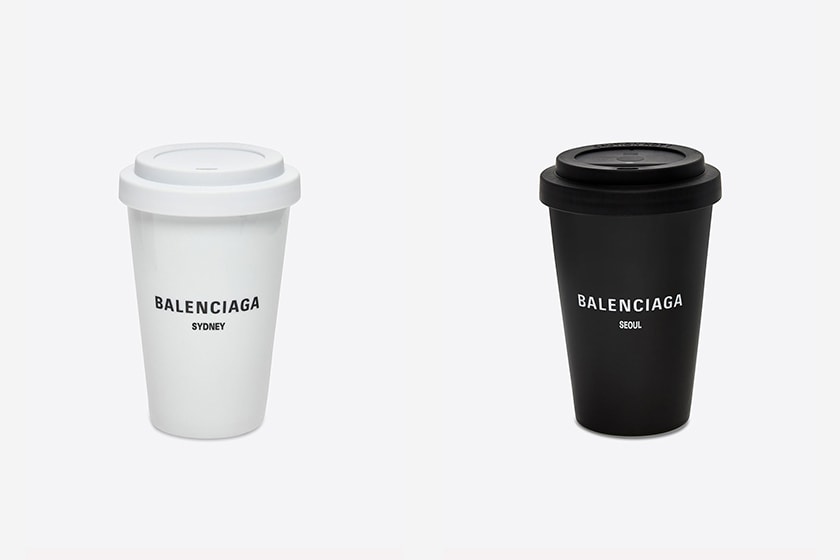 Balenciaga Cities Series Coffee Cups White Black
