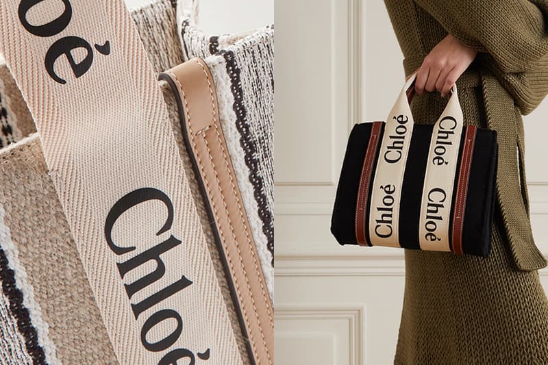Chloe Woody Tote 2022 New Color denim wool canvas