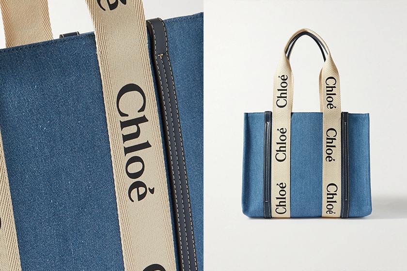 Chloe Woody Tote 2022 New Color denim wool canvas