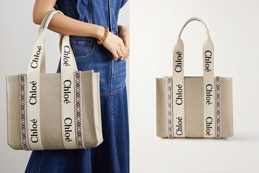 Chloe Woody Tote 2022 New Color denim wool canvas