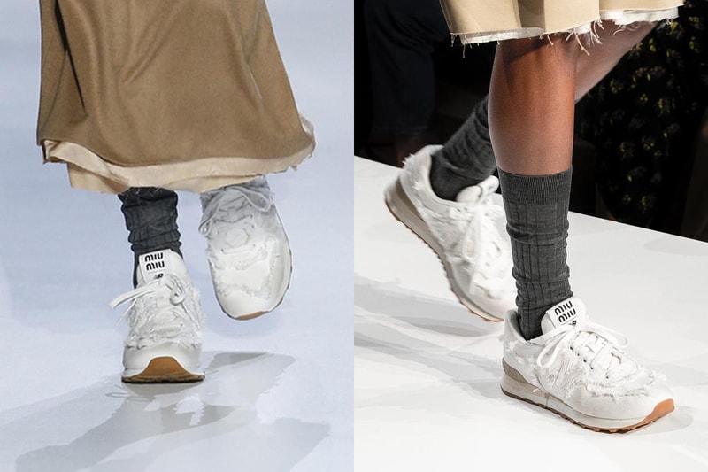 miu miu new balance 574 collab collection sneakers