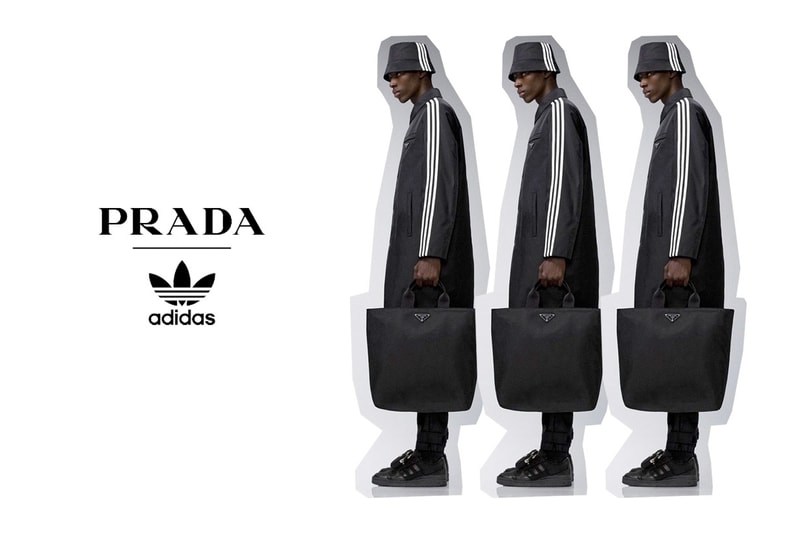 Adidas for Prada collection apparel reveal coat handbags capsule 2022