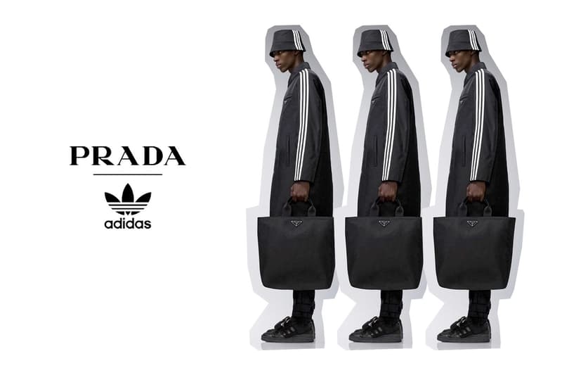 Adidas for Prada collection apparel reveal coat handbags capsule 2022