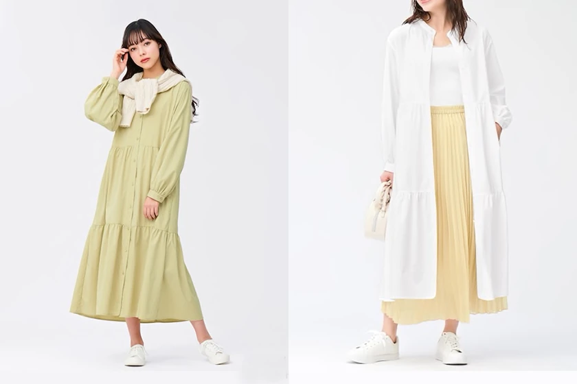 GU Tiered shirt dress 2022 ss Outfit Idea