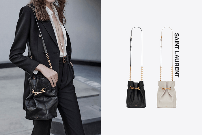 奢華慵懶美:Saint Laurent 全新 Le Maillon 水桶袋加入束帶後更隨性可愛!