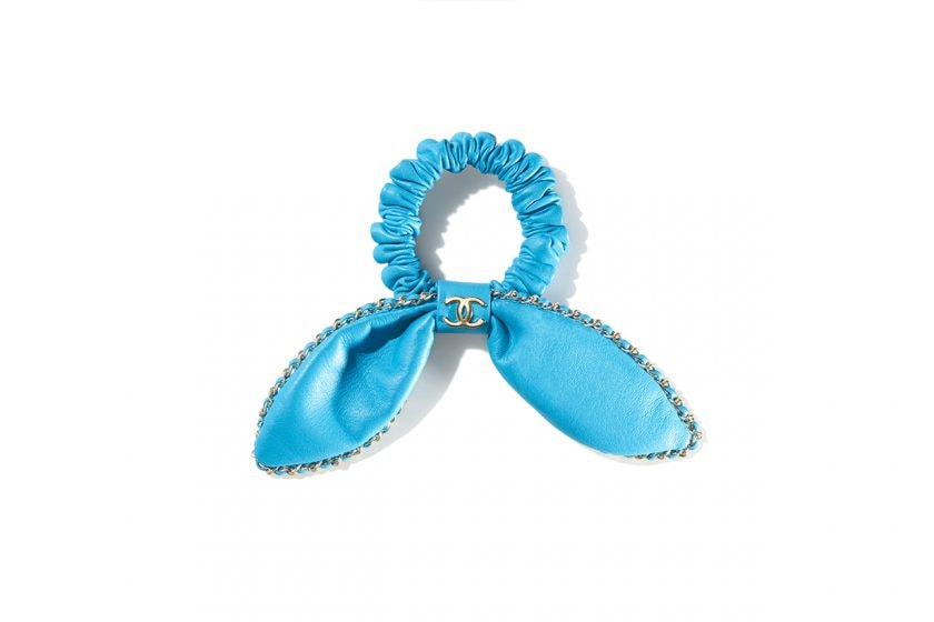 chanel hair tie 2022 ss pink logo