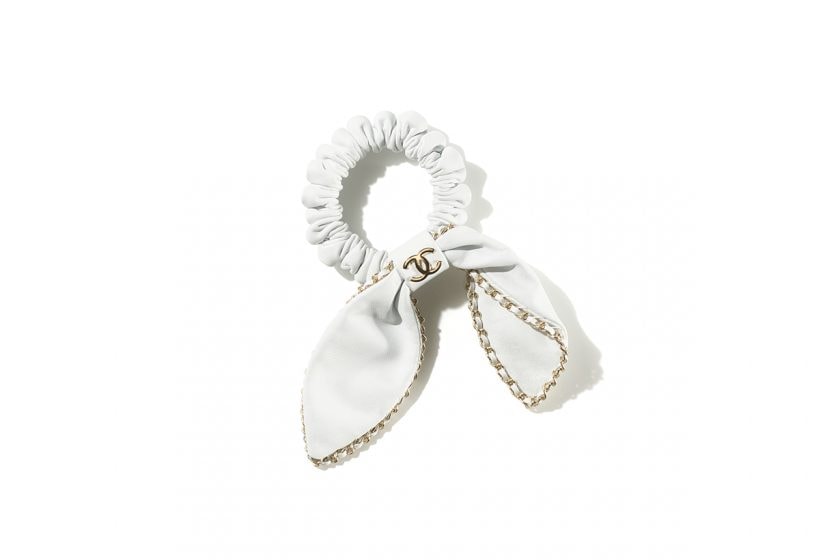 chanel hair tie 2022 ss pink logo