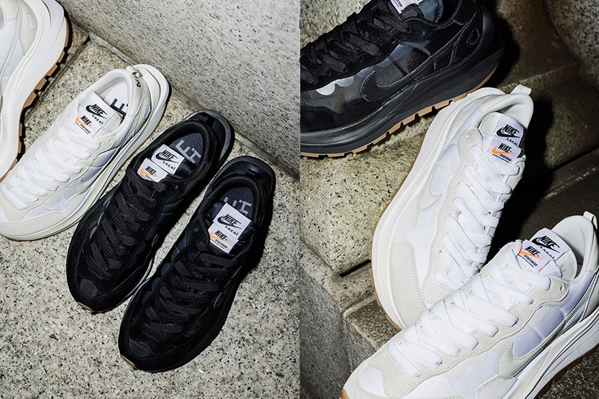 sacai x Nike Vaporwaffle Black Gum White Sail Release