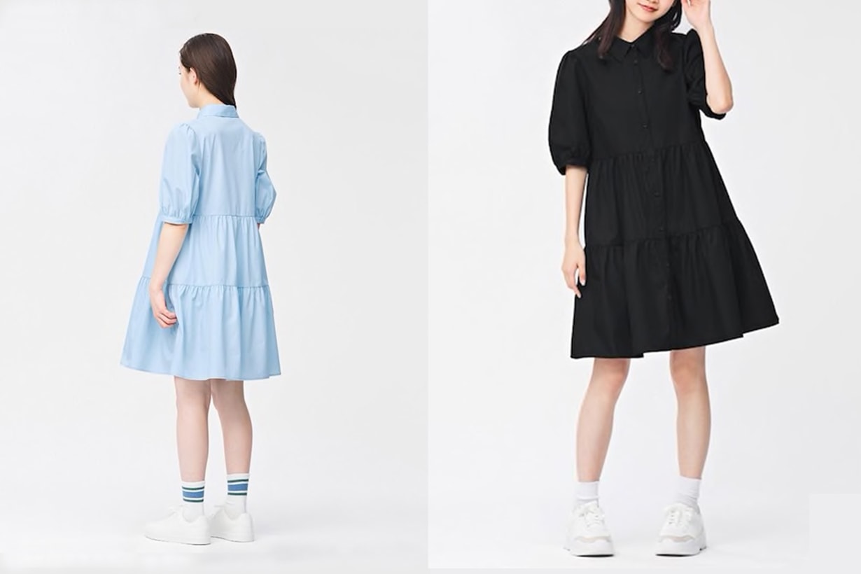 GU Tiered mini shirt dress 2022 ss