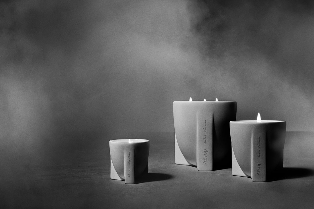 Aesop x Rick Owens 2022 Barnabe Fillion Scented Candle travel set