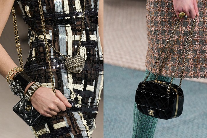 PFW:當 CHANEL 經典手袋穿上了斜紋軟呢,還出現超迷你心型包!