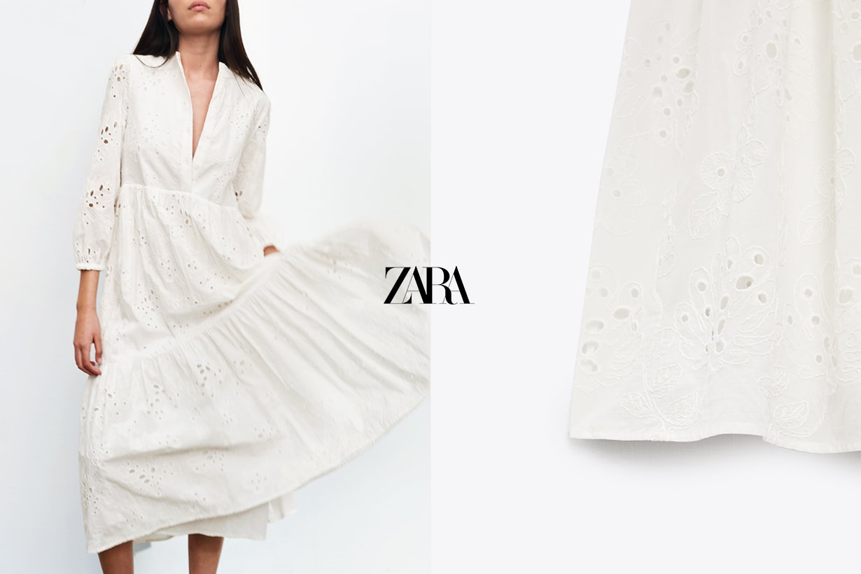 zara dress with cutwork embroidery dresses