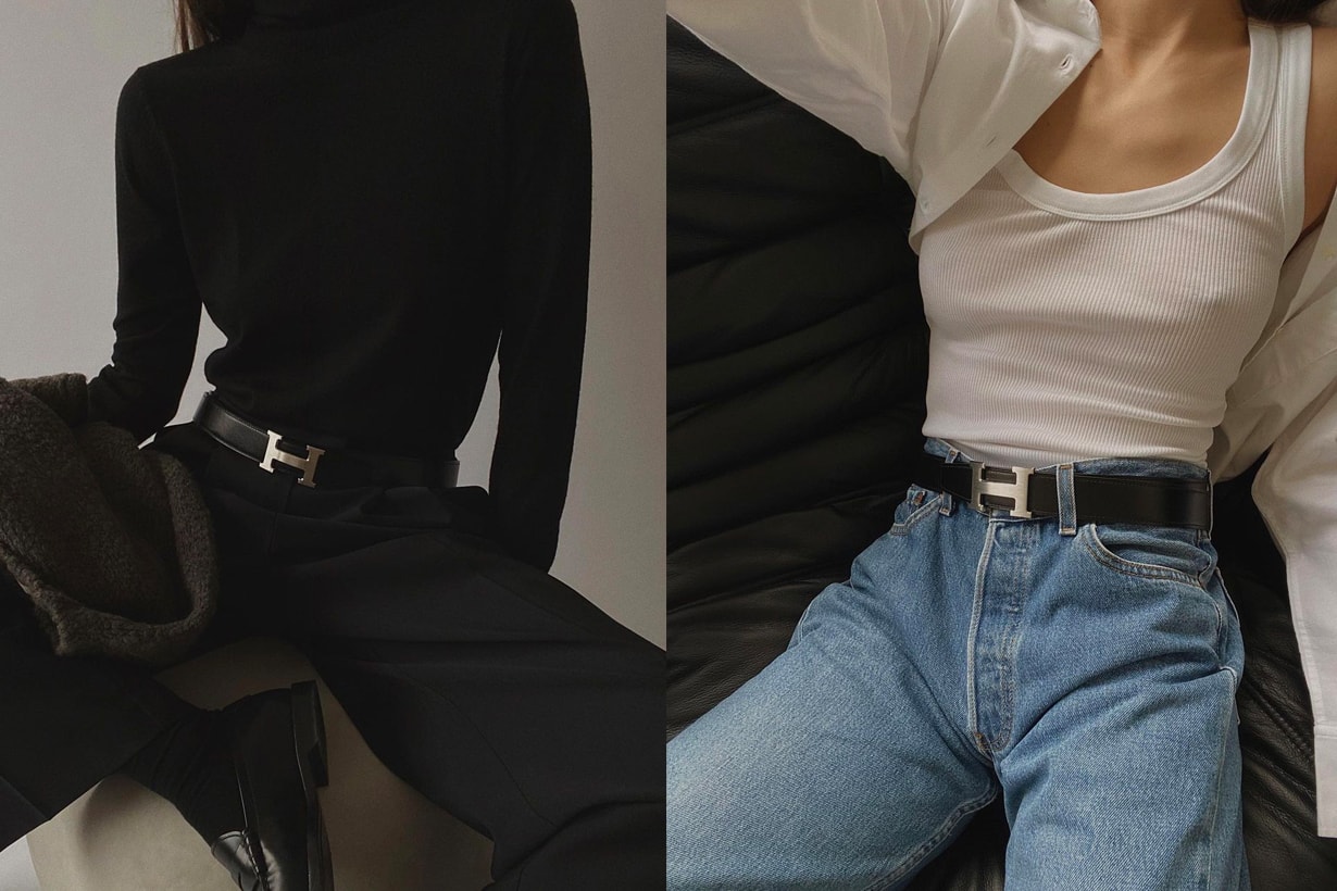 Hermès Mini Constance belt buckle & Reversible leather strap 24 mm