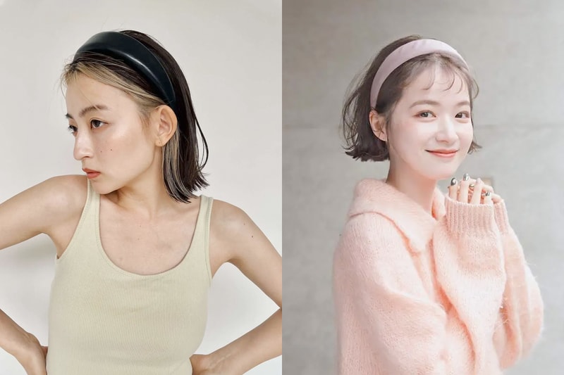 headband short bob hairstyle straight curly japan stylist reference