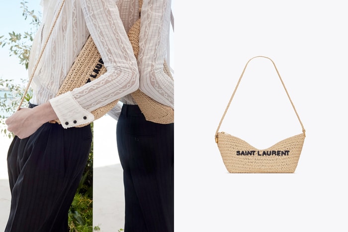 草編手袋一號選手:Saint Laurent 男裝區才有,還可以一包兩背!