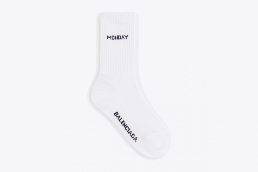 balenciaga socks week daily monday sunday basic white black
