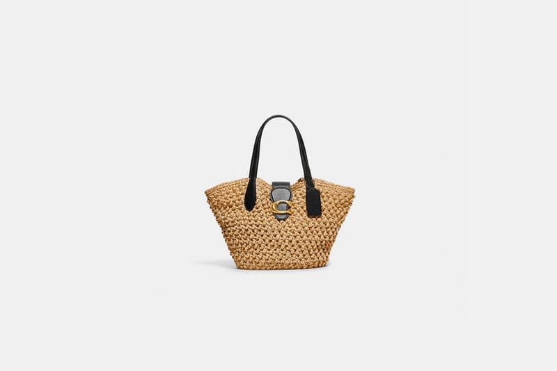 coach straw bag tote bag soft tabby shoulder bag 2022ss