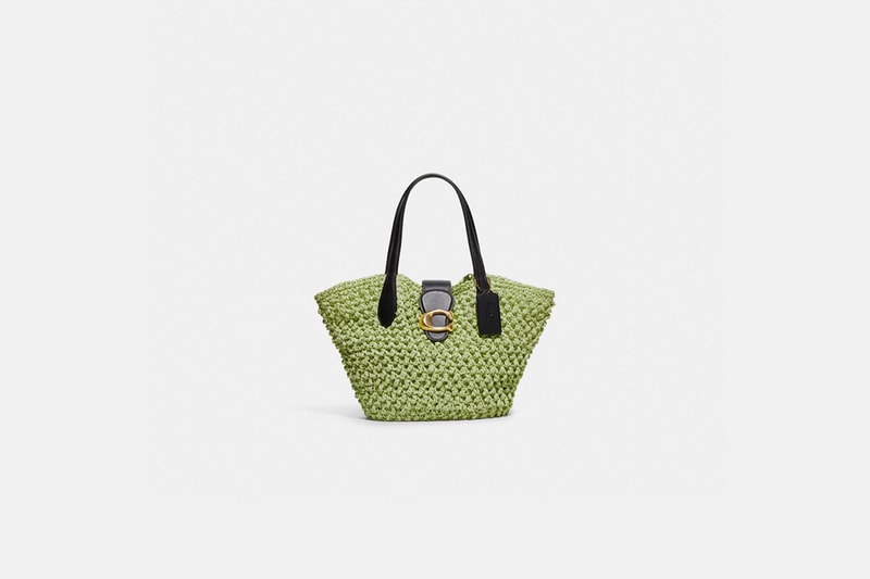 coach straw bag tote bag soft tabby shoulder bag 2022ss