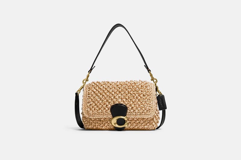 coach straw bag tote bag soft tabby shoulder bag 2022ss