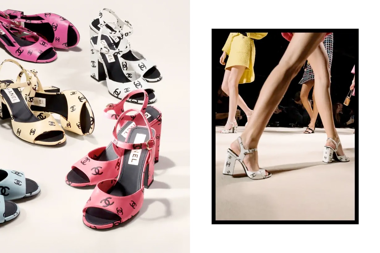chanel heels sandals 2022 summer pring logo double c colorful
