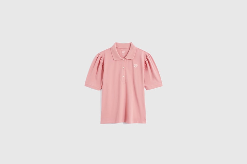 gap logo puffer sleeve polo shirt