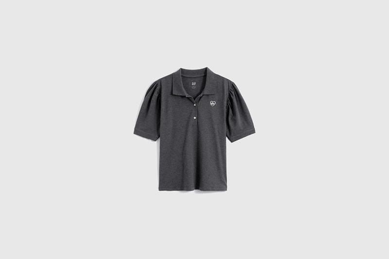 gap logo puffer sleeve polo shirt