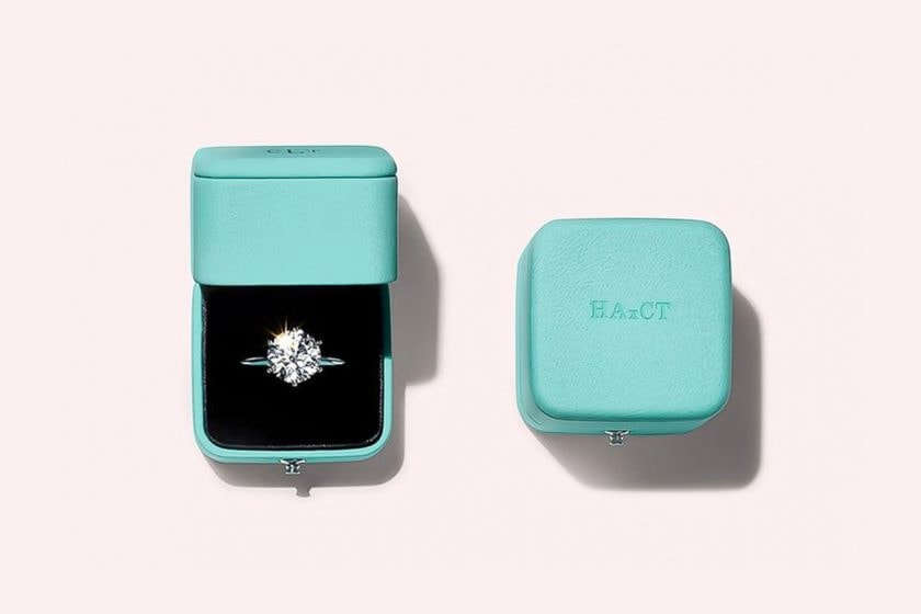 tiffany&co embossing service free customize engagement ring gold silver Blue box