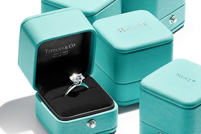 tiffany&co embossing service free customize engagement ring gold silver Blue box
