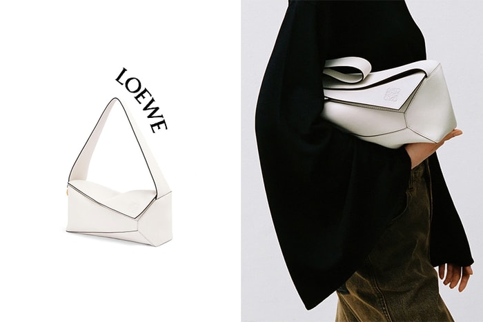 百搭俐落美:Loewe 極簡純白 Puzzle Hobo 手袋,時髦女生愛不釋手!