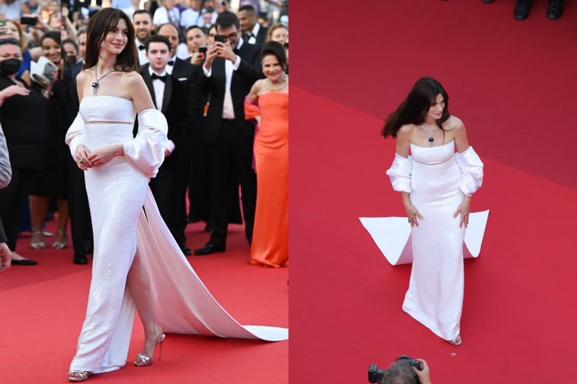 anne hathaway cannes Armageddon Time Armani Privé bulgari 2022 75th red carpet