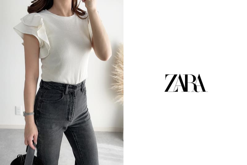 ZARA T-Shirt WITH FRILLS 2022ss