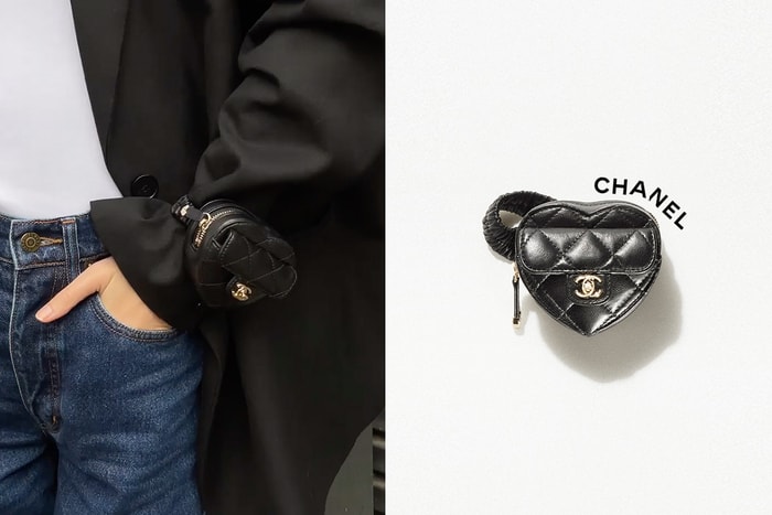 不只心型鏈子包,CHANEL 愛心零錢手腕包更是令人愛了!
