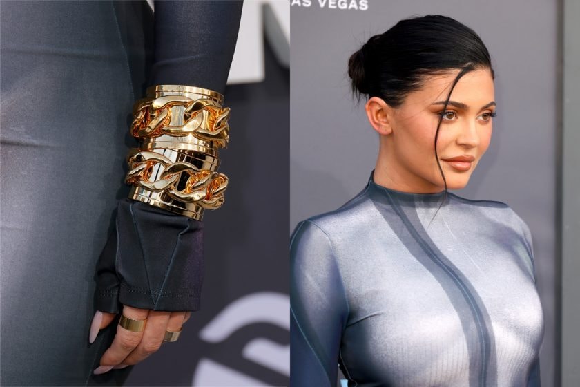 kylie jenner travis scott stormi webster red carpet balmain family look