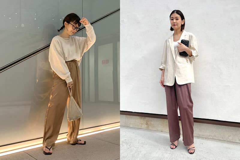 uniqlo SATIN DRAPE STRAIGHT PANTS 2022ss