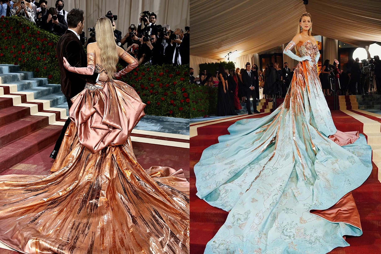 Blake lively met gala 2022 gown the statue of liberty