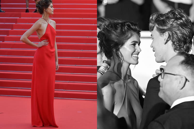 kaia gerber austin butler cannes film festival elvis premiere red carpet kissing