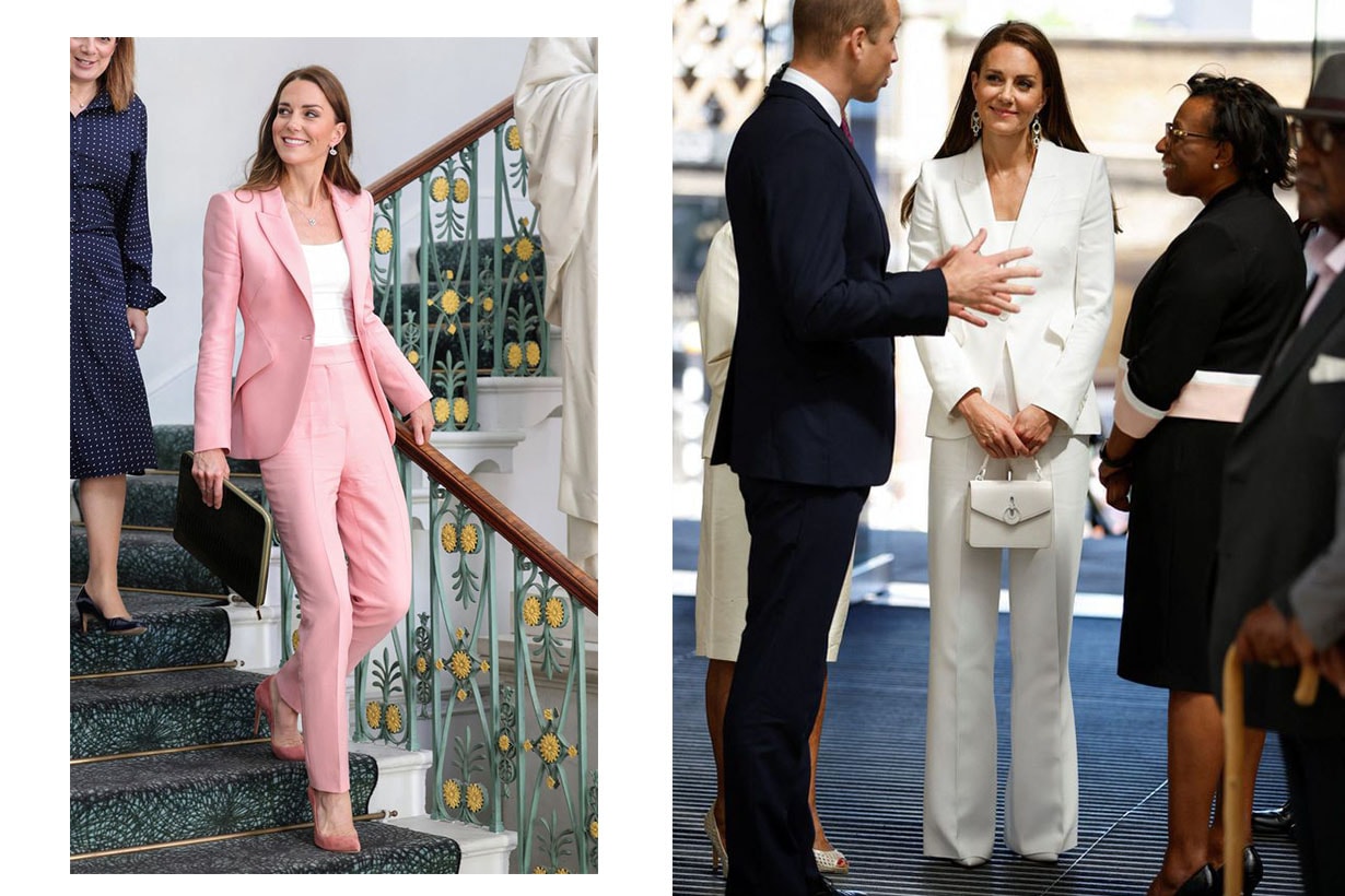 Kate middleton white Alexander mcqueen suit windrush day