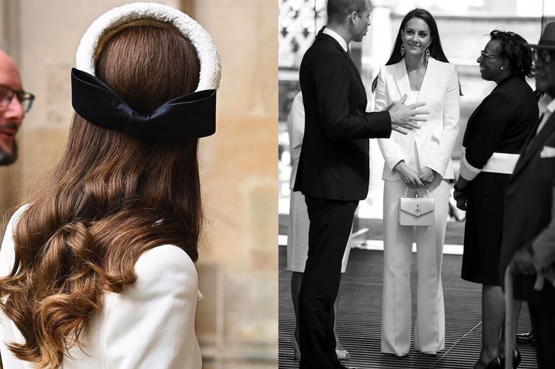 Kate middleton white Alexander mcqueen suit windrush day